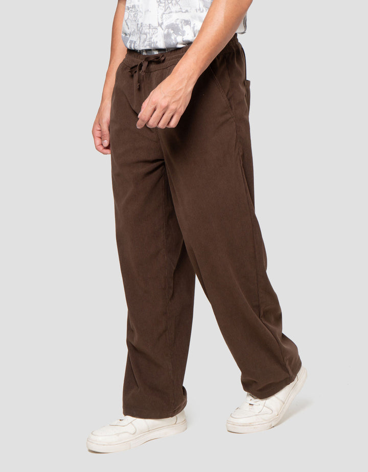 Nevada Woven Pull On Corduroy Loose Fit Celana Panjang Pria