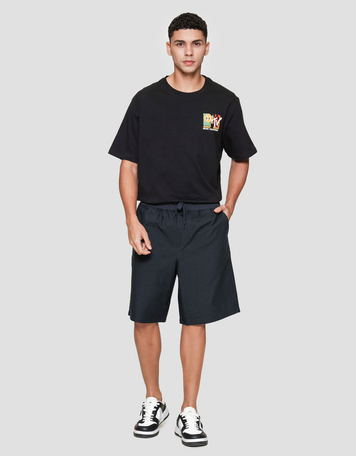 Nevada Rib Bottom Print Dashed Line Celana Pendek Pria