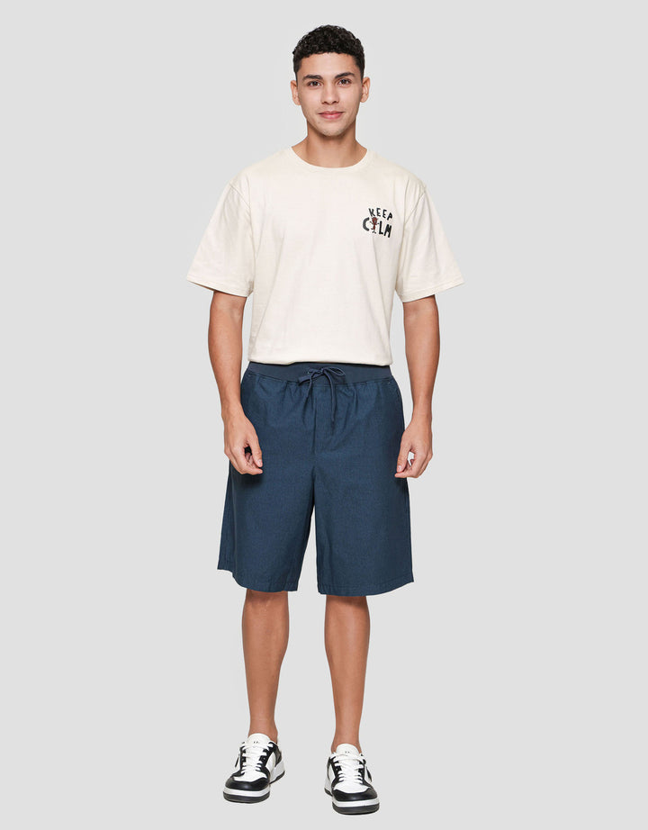 Nevada Rib Bottom Print Dashed Line Celana Pendek Pria