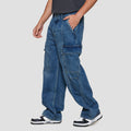 Nevada Cargo Cut And Sewn Loose Fit Celana Denim Pria