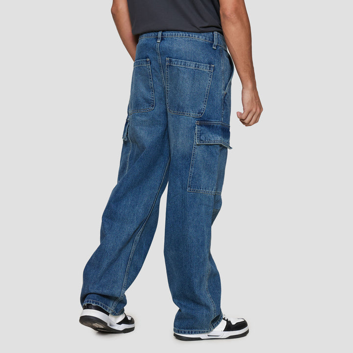 Nevada Cargo Cut And Sewn Loose Fit Celana Denim Pria