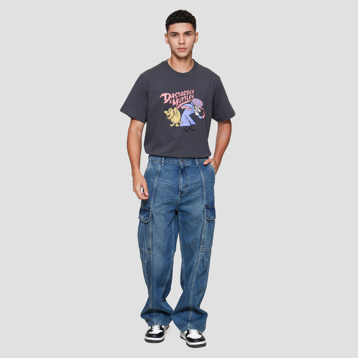 Nevada Cargo Cut And Sewn Loose Fit Celana Denim Pria