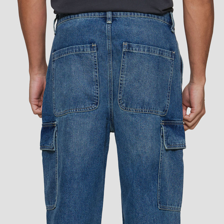 Nevada Cargo Cut And Sewn Loose Fit Celana Denim Pria
