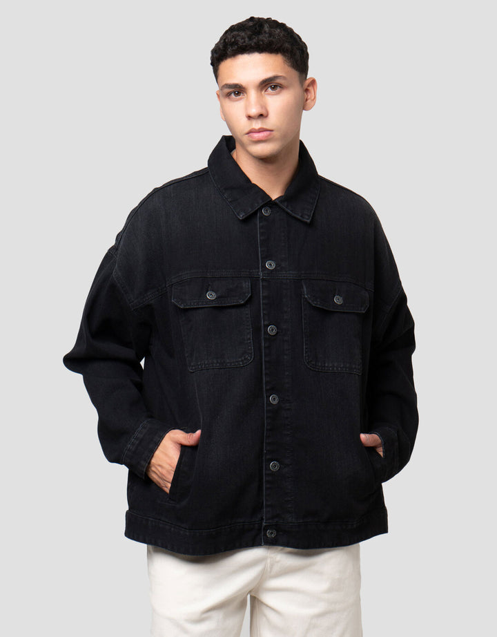 Nevada Big Pocket Trucker Jaket Denim Pria