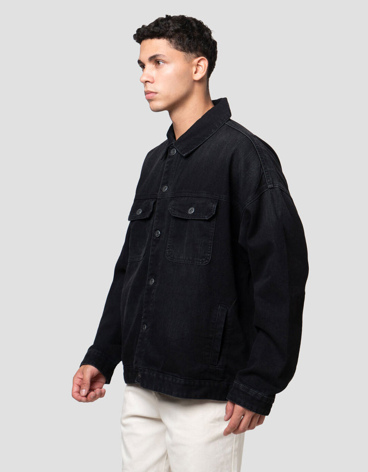 Nevada Big Pocket Trucker Jaket Denim Pria