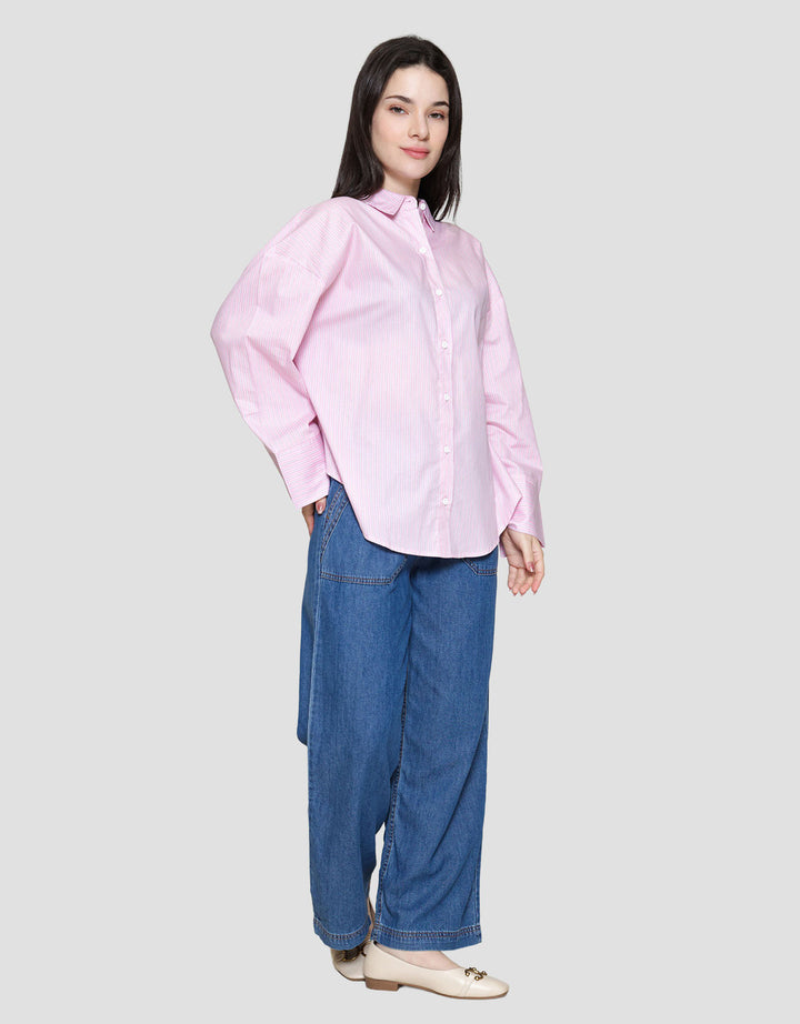 Nevada Stripe Kemeja Oversize Wanita
