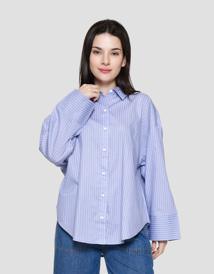Nevada Stripe Kemeja Oversize Wanita