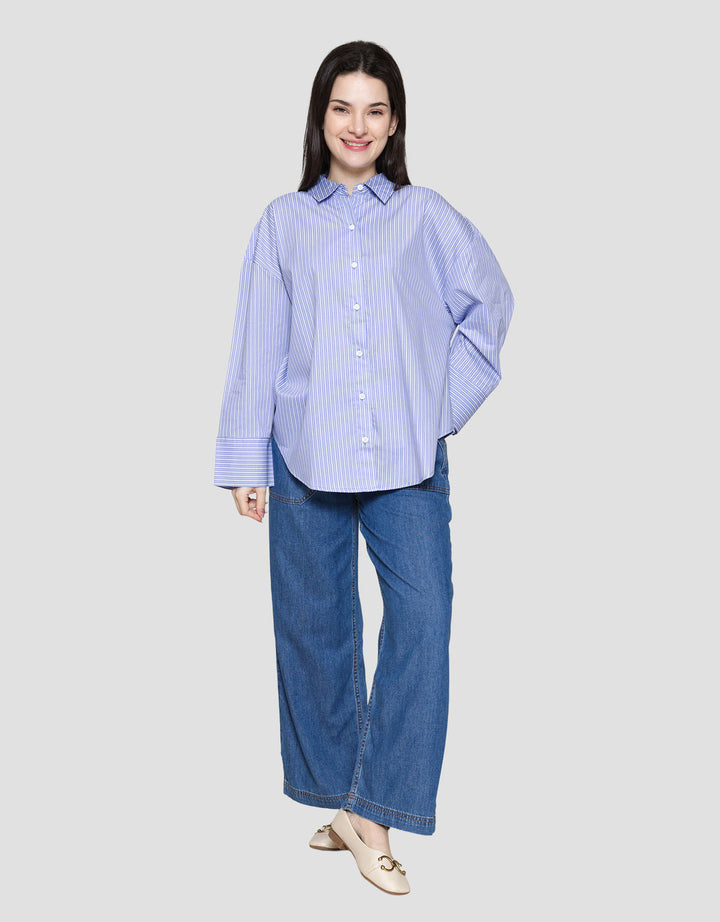 Nevada Stripe Kemeja Oversize Wanita