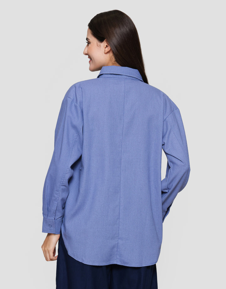 Nevada Plain With Back Buttons Kemeja Oversize Wanita