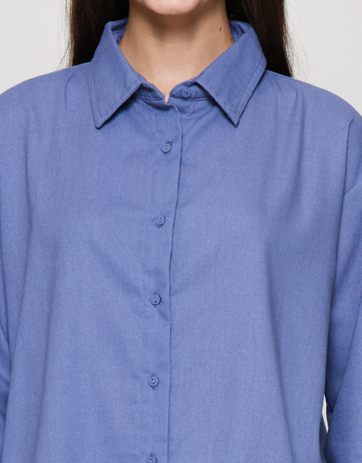 Nevada Plain With Back Buttons Kemeja Oversize Wanita