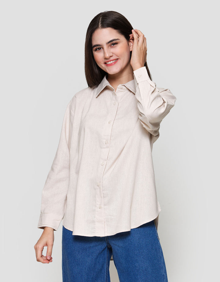 Nevada Plain With Back Buttons Kemeja Oversize Wanita