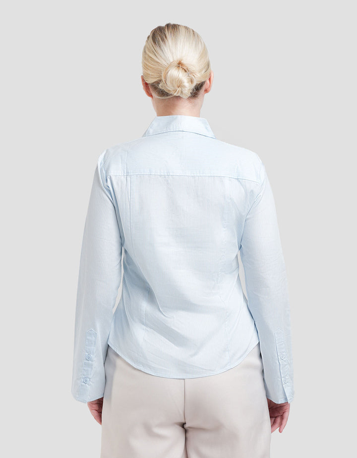 Nevada Fitted Stripe Kemeja Wanita