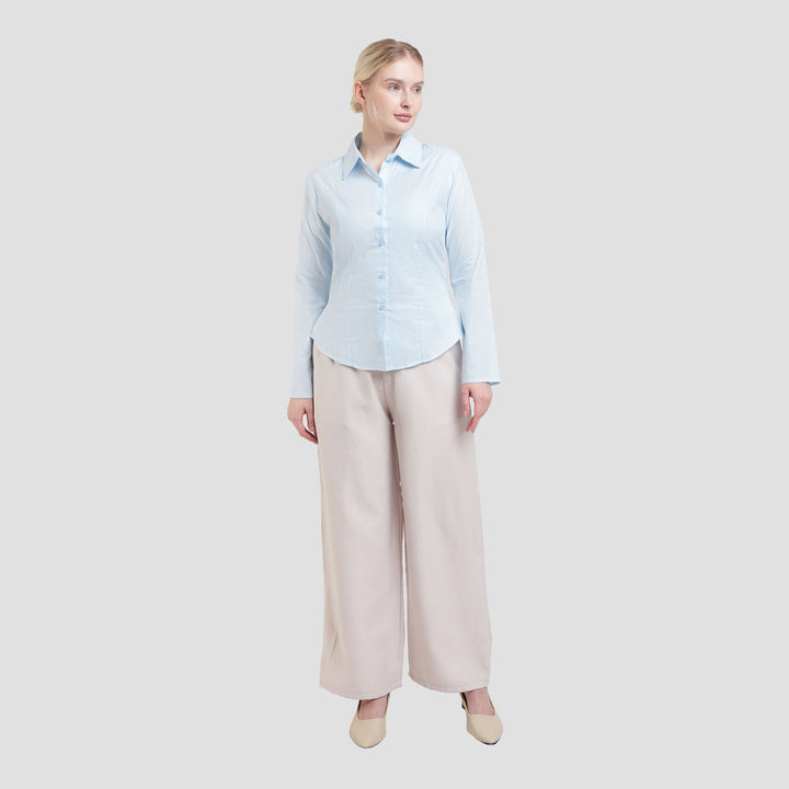 Nevada Fitted Stripe Kemeja Wanita