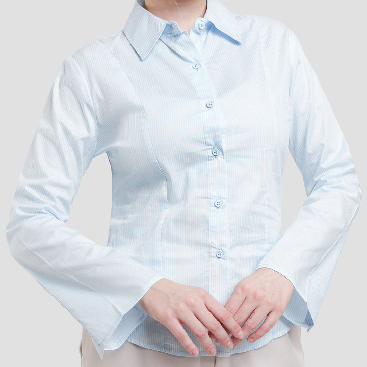 Nevada Fitted Stripe Kemeja Wanita