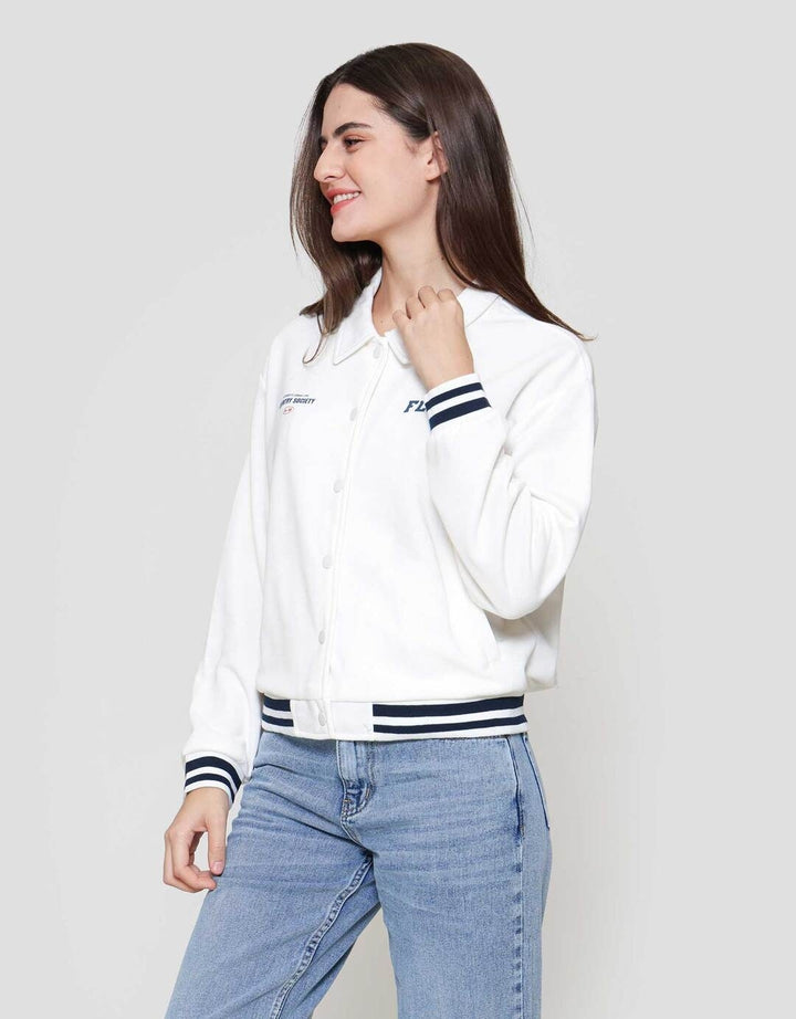 Nevada Varsity With Collar Jaket Wanita