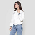 Nevada Varsity With Collar Jaket Wanita