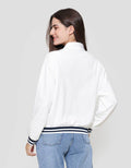Nevada Varsity With Collar Jaket Wanita