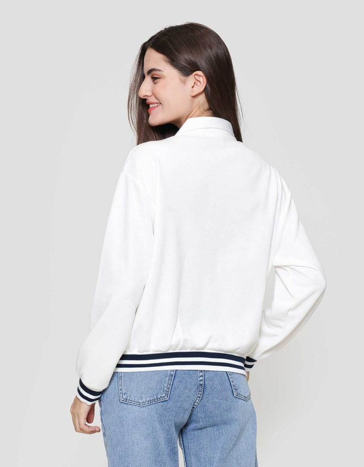 Nevada Varsity With Collar Jaket Wanita