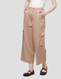 Nevada Woven Button Zip Celana Panjang Wanita