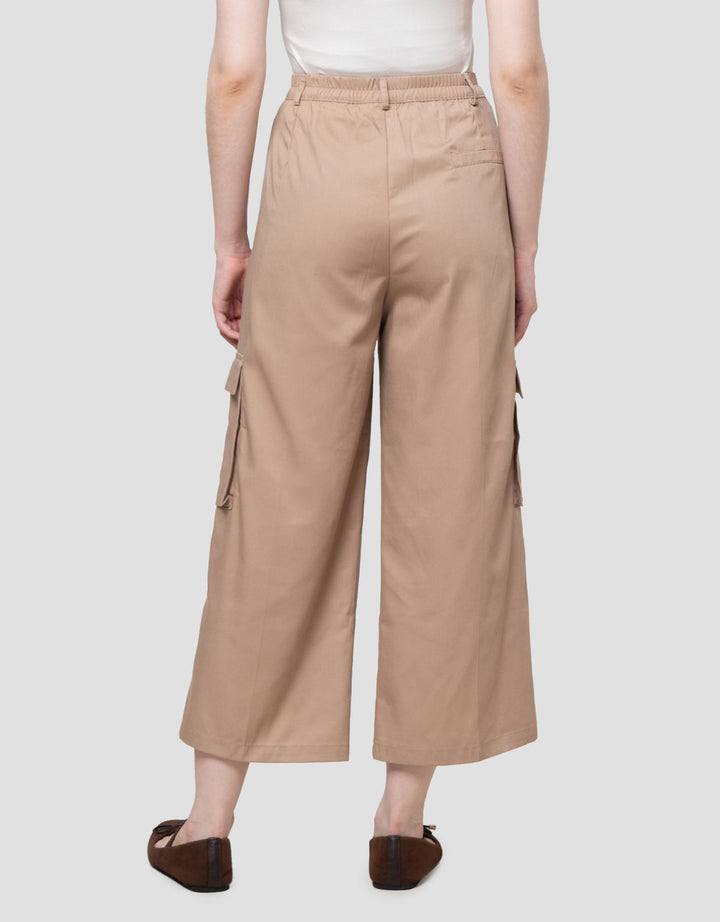 Nevada Woven Button Zip Celana Panjang Wanita