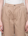 Nevada Woven Button Zip Celana Panjang Wanita