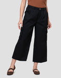 Nevada Woven Button Zip Celana Panjang Wanita