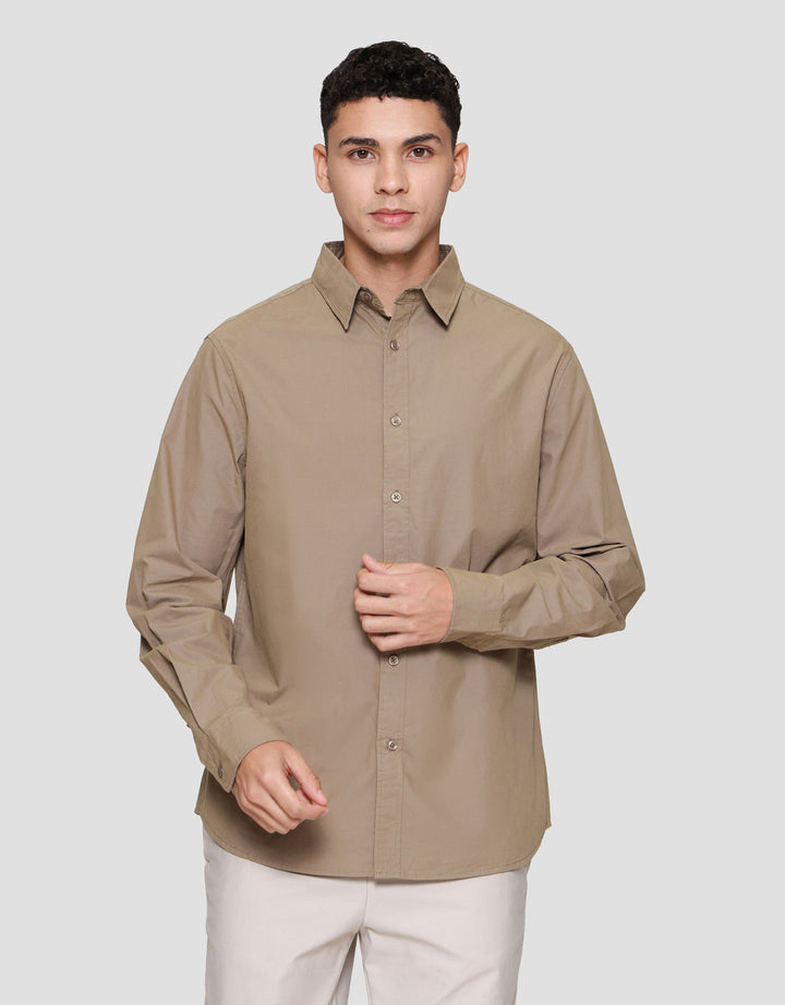 Cole Solid Paper Touch Finished Kemeja Pria