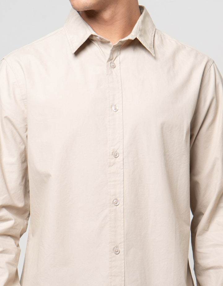 Cole Solid Paper Touch Finished Kemeja Pria