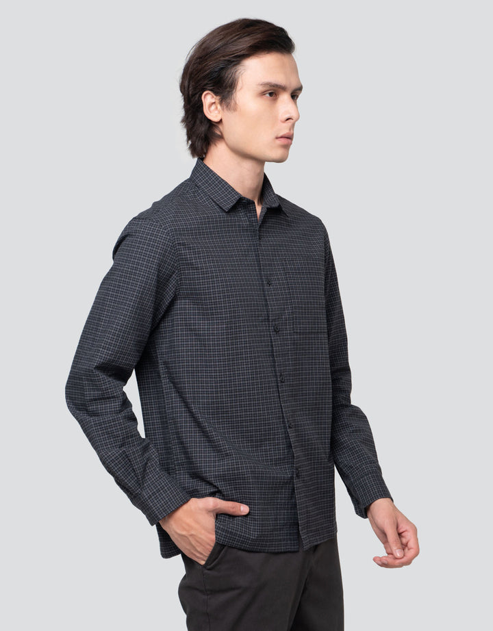 Cole Check Reg Colar Kemeja Pria
