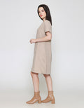 ZES SUEDE MIDI DRESS WANITA MASDD006