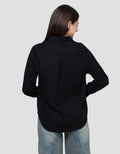 Connexion Rayon Twill Kemeja Lengan Panjang Wanita