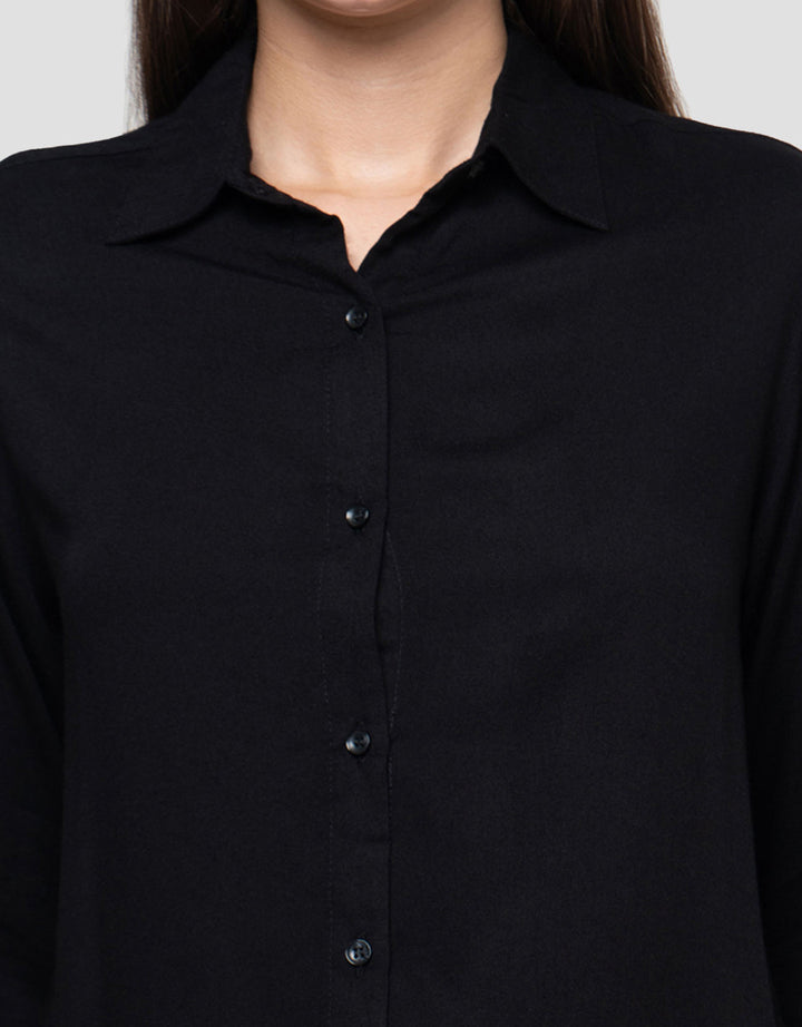 Connexion Rayon Twill Kemeja Lengan Panjang Wanita