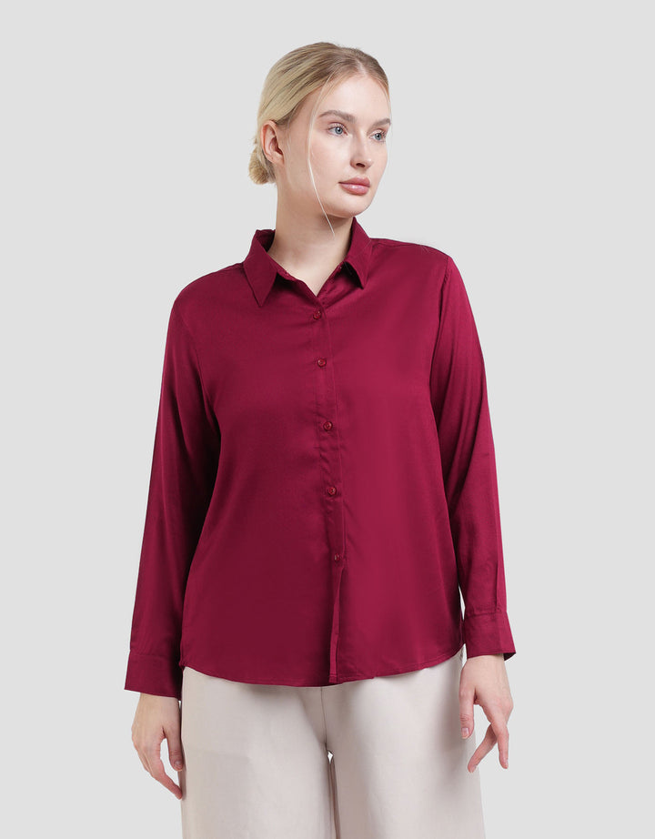 Connexion Rayon Twill Kemeja Lengan Panjang Wanita