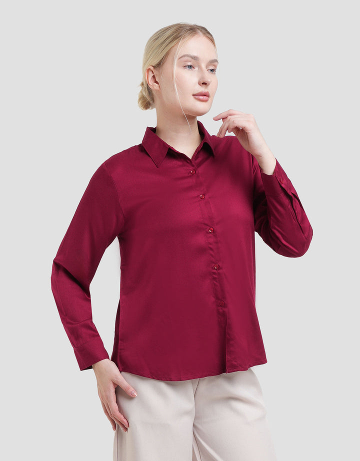 Connexion Rayon Twill Kemeja Lengan Panjang Wanita
