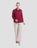 Connexion Rayon Twill Kemeja Lengan Panjang Wanita