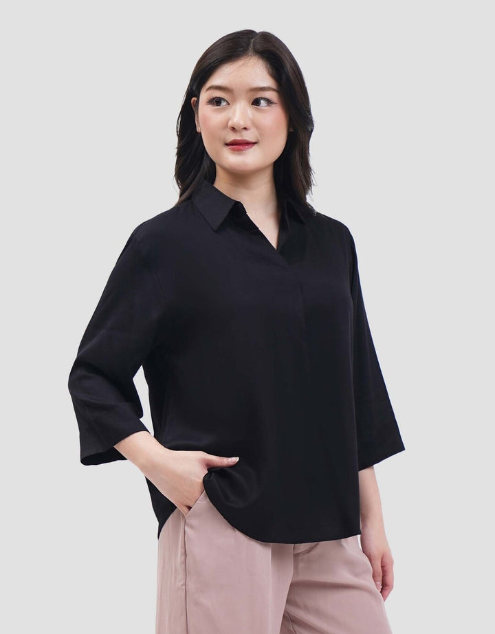 Connexion Rayon Kerah Kemeja Blouse Wanita