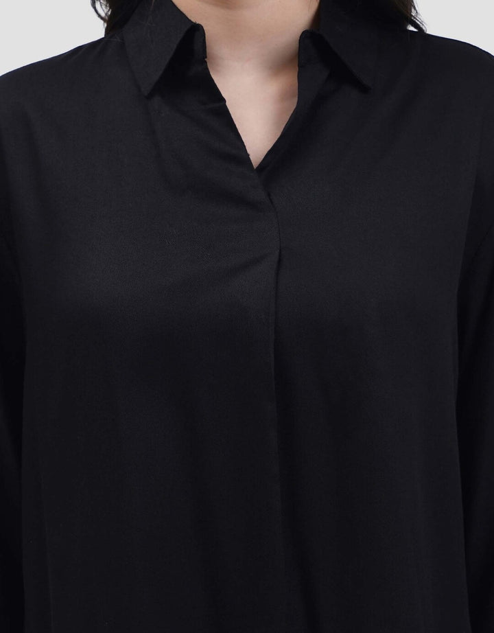 Connexion Rayon Kerah Kemeja Blouse Wanita