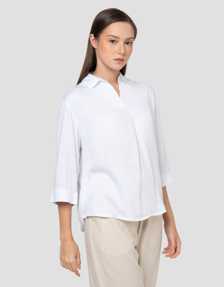 Connexion Rayon Kerah Kemeja Blouse Wanita