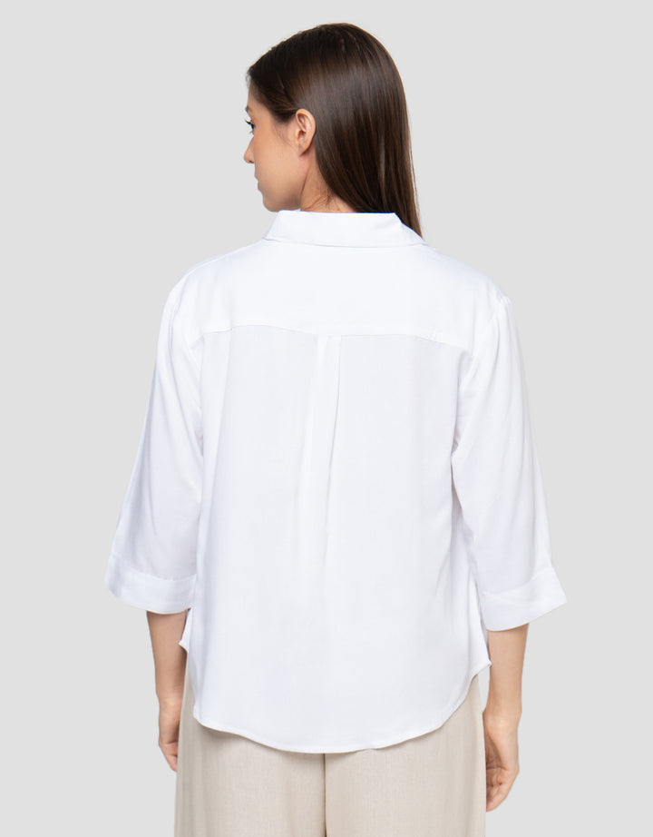 Connexion Rayon Kerah Kemeja Blouse Wanita