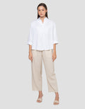 Connexion Rayon Kerah Kemeja Blouse Wanita