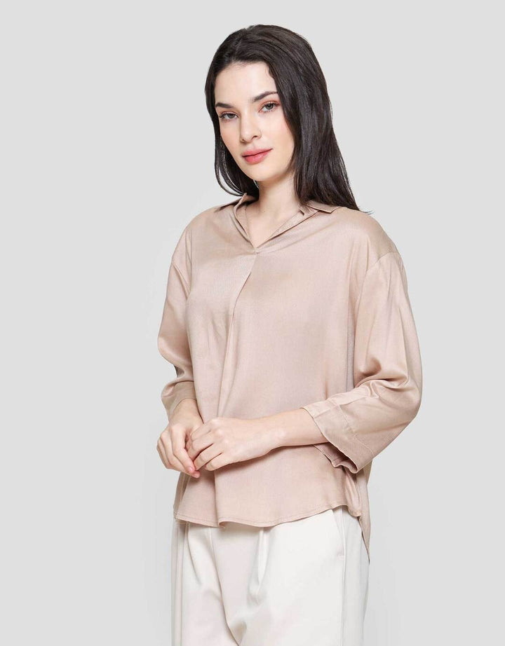 Connexion Rayon Kerah Kemeja Blouse Wanita