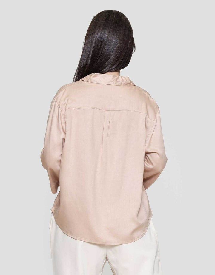 Connexion Rayon Kerah Kemeja Blouse Wanita