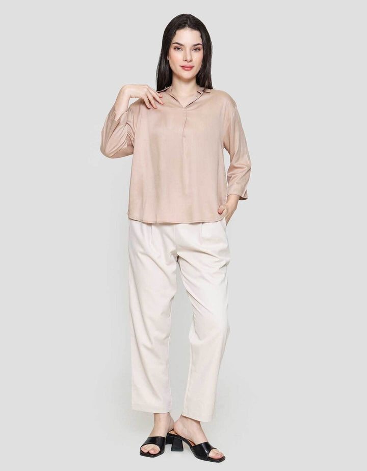 Connexion Rayon Kerah Kemeja Wanita