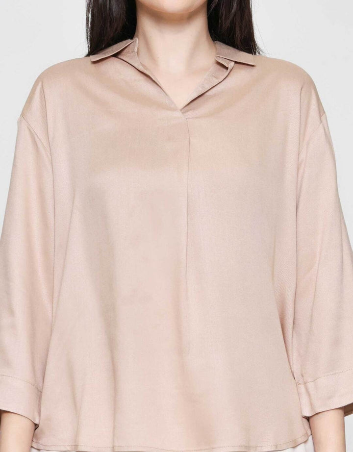 Connexion Rayon Kerah Kemeja Blouse Wanita