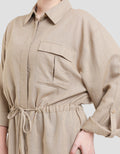 Connexion Linen Slub Outer Rolled Up Kemeja Wanita