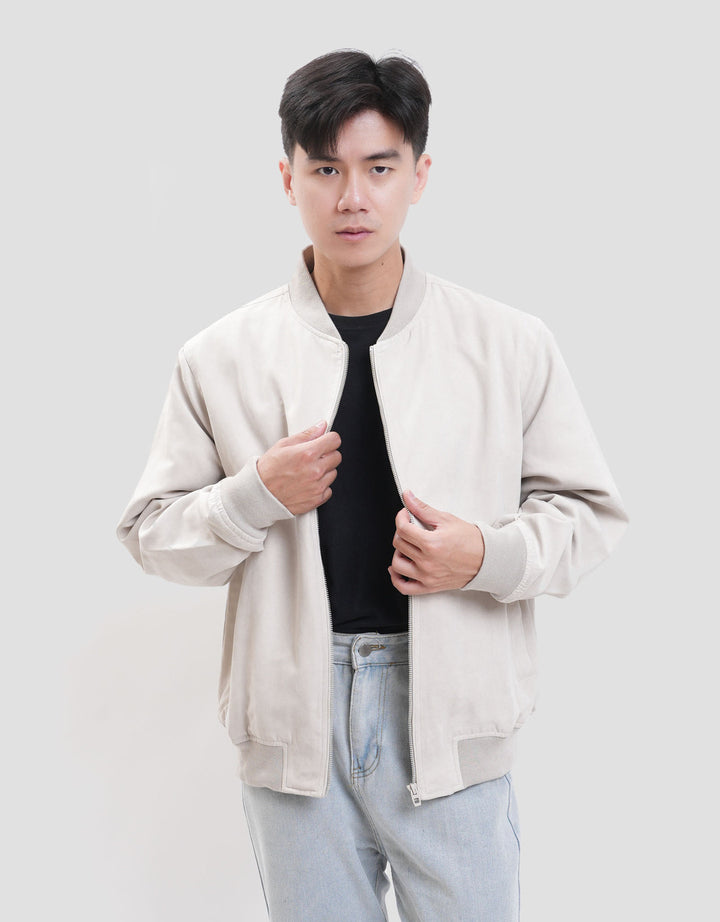 Cole Suede Basic Bomber Jaket Pria