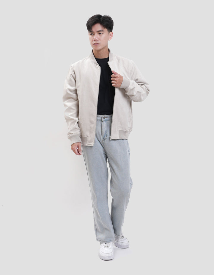 Cole Suede Basic Bomber Jaket Pria