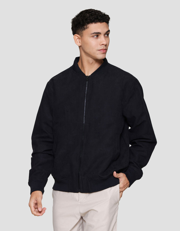 Cole Suede Basic Bomber Jaket Pria