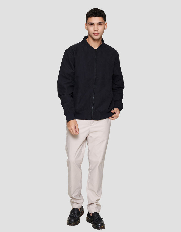 Cole Suede Basic Bomber Jaket Pria