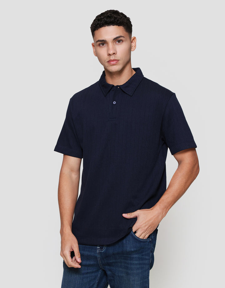 Cole Solid Texture Chain Vertical Pil Smartfit Kaos Polo Pria